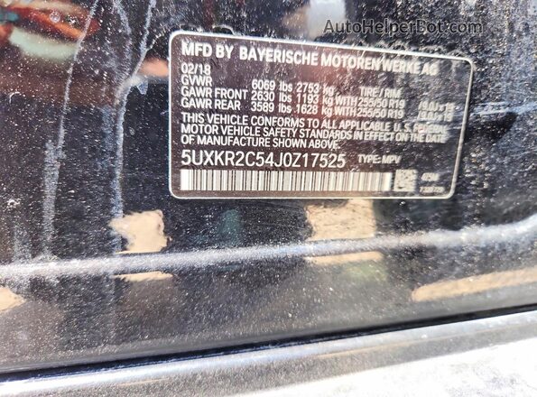 5UXKR2C54J0Z17525 2018 BMW X5 Black სალონის 360-გრადუსიანი ხედი
