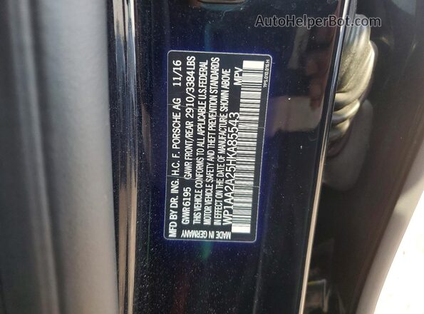 WP1AA2A25HKA85543 2017 PORSCHE CAYENNE Black Панорамний вид салону 360°