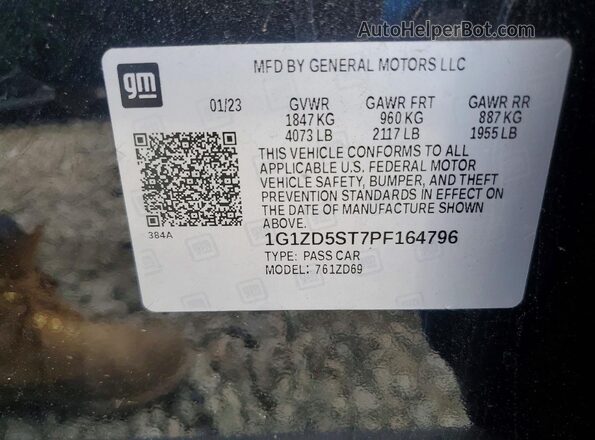 1G1ZD5ST7PF164796 2023 CHEVROLET MALIBU Black VIN կոդի պիտակի տեսք