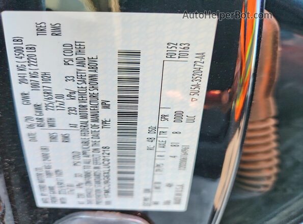 1FMCU9G6XLUC01218 2020 FORD ESCAPE Black Սալոնի 360 աստիճան տեսք