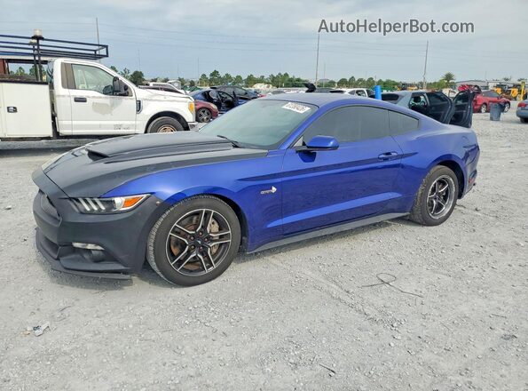 1FA6P8CF2G5321805 2016 FORD MUSTANG Blue Задня ліва чверть