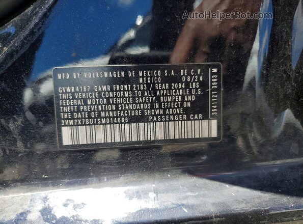 3VW7X7BU1SM014666 2025 VOLKSWAGEN JETTA Black VIN կոդի պիտակի տեսք