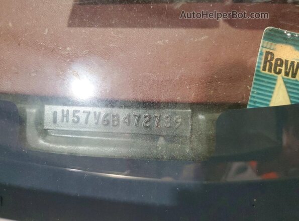 1H57V6B472739 1976 CHEVROLET MONTE CARLO Бордовый Вид наклейки с VIN-кодом