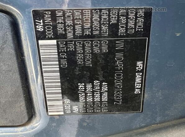WD4PF1CD2KP132372 2019 MERCEDES-BENZ SPRINTER Blue Rear interior view