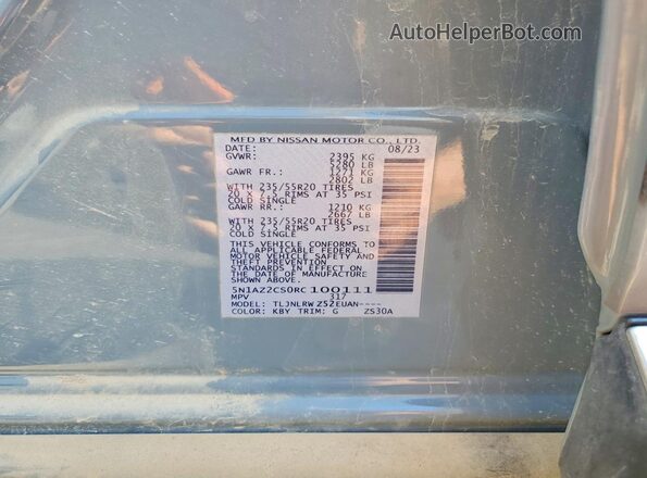 5N1AZ2CS0RC100111 2024 NISSAN MURANO Серый 