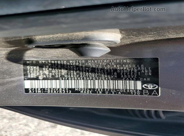 5YFBURHEXHP612645 2017 TOYOTA COROLLA Серый Вид наклейки с VIN-кодом
