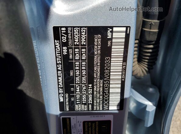 WDC0G4KB5JV082033 2018 MERCEDES-BENZ GLC-CLASS Silver VIN կոդի պիտակի տեսք