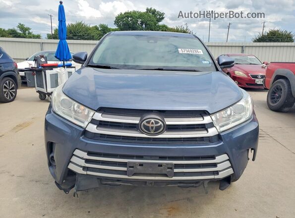 5TDZZRFH1KS329496 2019 TOYOTA HIGHLANDER Blue Հետևի տեսք