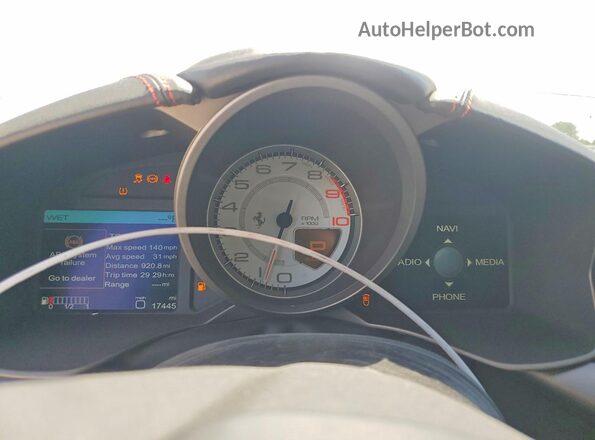 ZFF74UFA5E0198254 2014 FERRARI F12 White Instrument cluster view