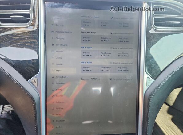 5YJSA1E16GF148422 2016 TESLA MODEL S Синий Вид задних сидений