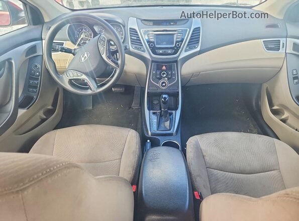 5NPDH4AE8GH785828 2016 HYUNDAI ELANTRA Red Widok zestawu wskaźników