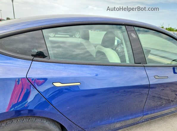 5YJ3E1EA3NF191850 2022 TESLA MODEL Синий Вид задней части салона