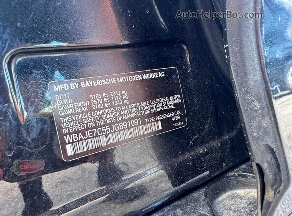 WBAJE7C55JG891091 2018 BMW 5 SERIES Black Rear interior view