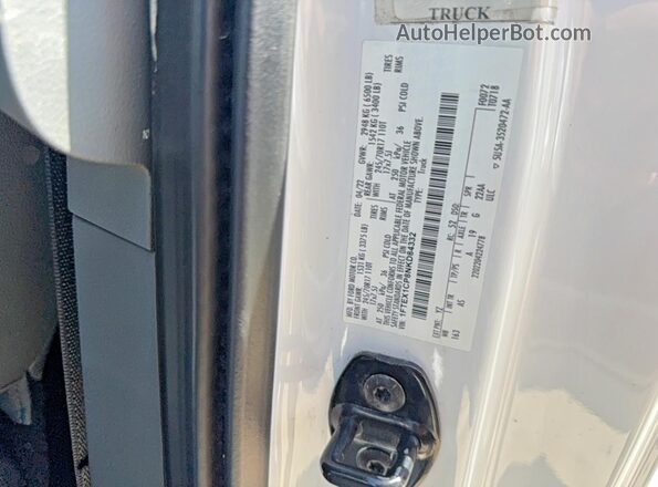 1FTEX1CP8NKD84332 2022 FORD F150 White Widok wnętrza z tyłu