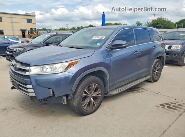 5TDZZRFH1KS329496 2019 TOYOTA HIGHLANDER Blue Հետևի ձախ