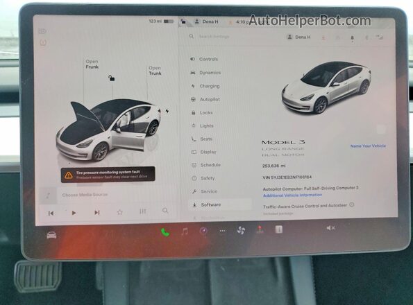 5YJ3E1EB3NF166164 2022 TESLA MODEL 3 Белый Вид задних сидений