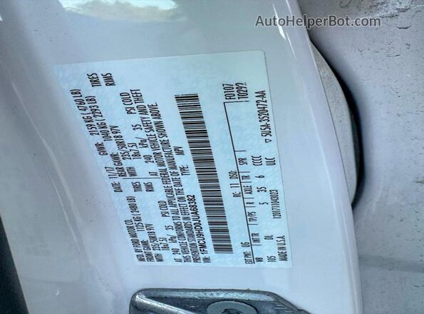 1FMCU9HD0JUA68382 2018 FORD ESCAPE White Vista interior trasera