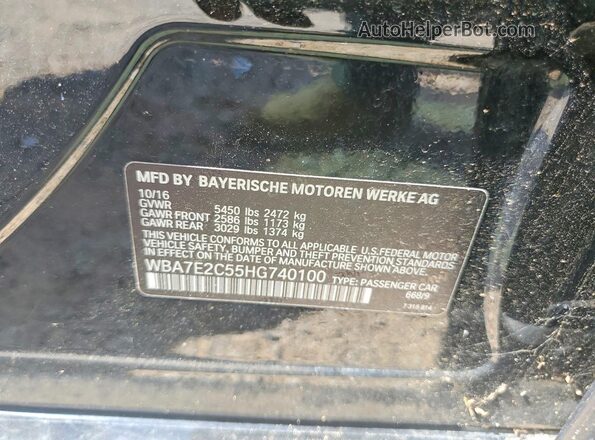 WBA7E2C55HG740100 2017 BMW 7 SERIES Black Widok naklejki z numerem VIN