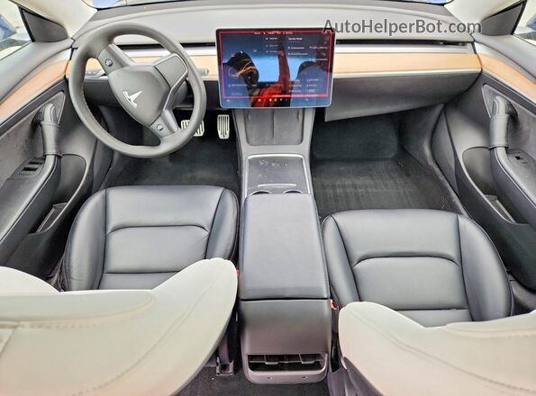 5YJ3E1EA3NF191850 2022 TESLA MODEL Синий Вид щитка приборов