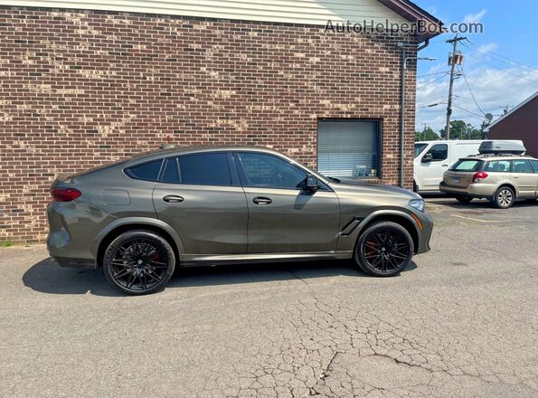 5YMCY0C03N9J76956 2022 BMW X6 Green Widok z tyłu