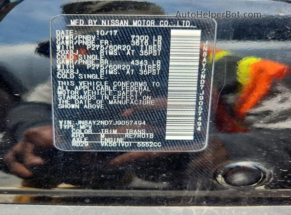 JN8AY2ND7J9057494 2018 NISSAN ARMADA Black Widok wnętrza 360 stopni