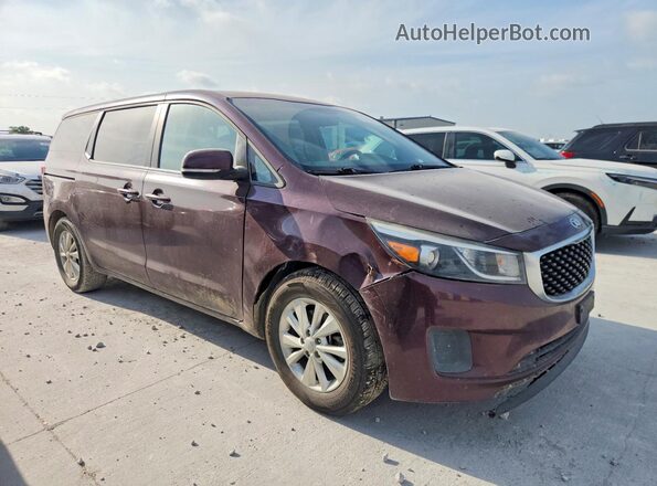 KNDMB5C16J6389349 2018 KIA SEDONA Maroon წინა ხედი