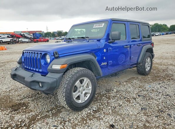 1C4HJXDN7LW129434 2020 JEEP WRANGLER Синий Задняя левая четверть