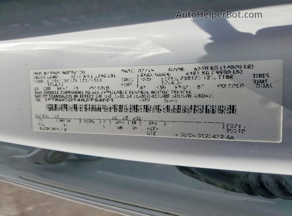 1FT8W3DT4KEF88661 2019 FORD F350 White VIN კოდის სტიკერის ხედი