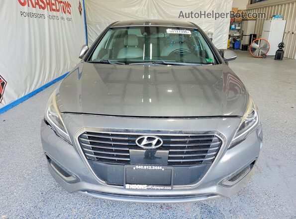 KMHE54L28HA059763 2017 HYUNDAI SONATA Gray Вид ззаду