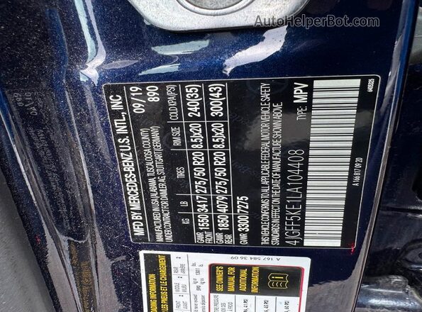 4JGFF5KE1LA104408 2020 MERCEDES-BENZ GLS-CLASS Blue 