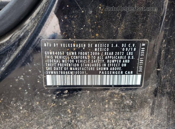 3VWN57BU6KM100391 2019 VOLKSWAGEN JETTA Black Vista de la etiqueta del VIN