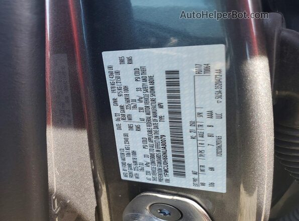 1FMCU0H66NUA90079 2022 FORD ESCAPE Gray VIN կոդի պիտակի տեսք