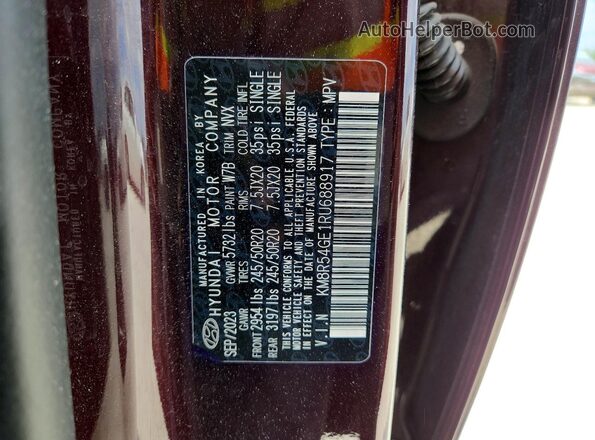 KM8R54GE1RU688917 2024 HYUNDAI PALISADE Maroon სალონის 360-გრადუსიანი ხედი