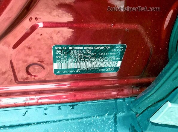 JA4AD3A34HZ060951 2017 MITSUBISHI OUTLANDER Red 