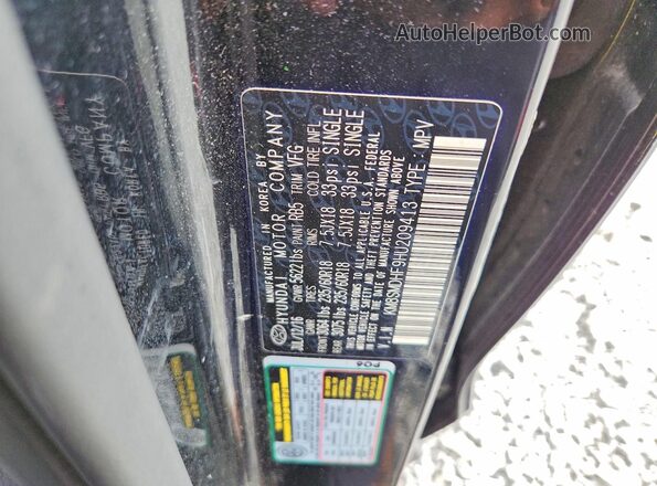 KM8SMDHF9HU209413 2017 HYUNDAI SANTA Black Панорамний вид салону 360°