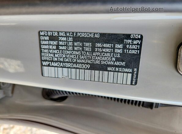 WP1AM2AY8RDA48309 2024 PORSCHE CAYENNE Gray Սալոնի 360 աստիճան տեսք
