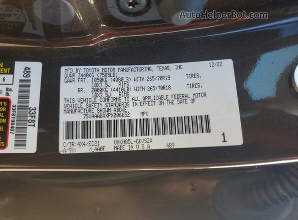 7SVAAABAXPX006652 2023 TOYOTA SEQUOIA Коричневый 