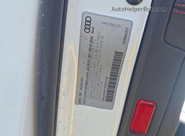 WAUC4AF41KA053138 2019 AUDI S4 White უკანა სავარძლების ხედი