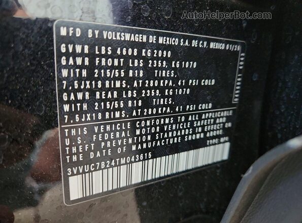 3VVUC7B24TM043615 2026 VOLKSWAGEN TAOS Black Widok wnętrza 360 stopni