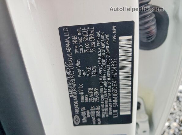 5NMJB3DEXTH734882 2026 HYUNDAI TUCSON White 360 interior view