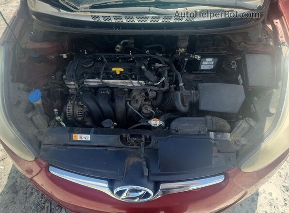 5NPDH4AE8GH785828 2016 HYUNDAI ELANTRA Red Widok komory silnika