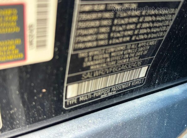 SALWR2VF6GA632426 2016 LAND ROVER RANGE Black Հետևի նստատեղերի տեսք