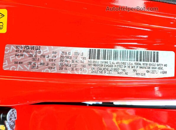 1C4HJXEN6LW218927 2020 JEEP WRANGLER Red 