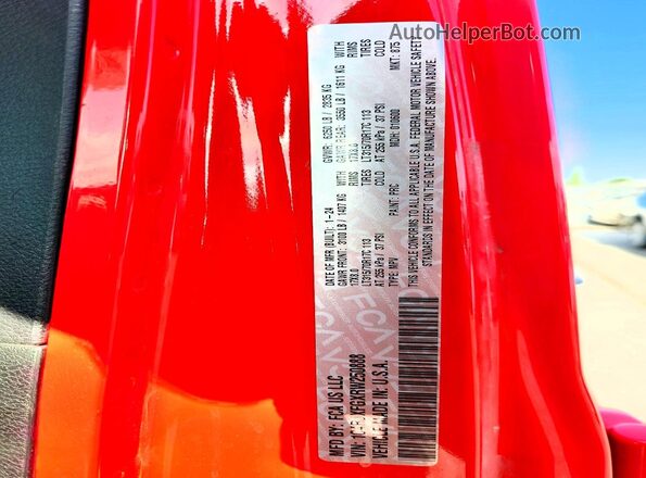 1C4RJXFGXRW250888 2024 JEEP WRANGLER Red სალონის 360-გრადუსიანი ხედი