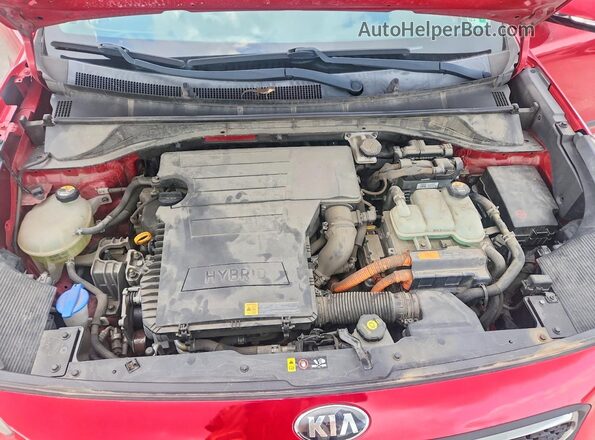 KNDCC3LC0H5042212 2017 KIA NIRO Red ძრავის განყოფილების ხედი