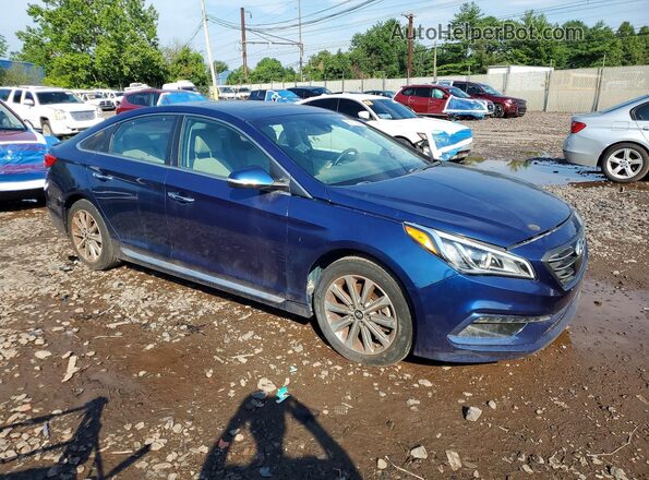 5NPE34AF7HH497781 2017 HYUNDAI SONATA Blue Вид спереду