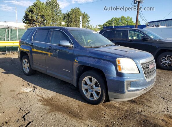 2GKALMEK1H6193053 2017 GMC TERRAIN Blue Вид спереду