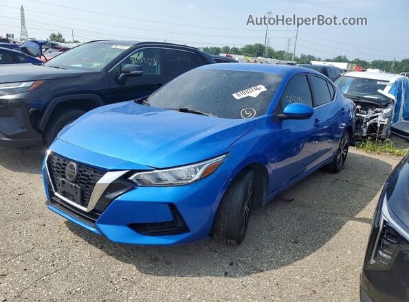 3N1AB8CV7MY254890 2021 NISSAN SENTRA Blue Trasero izquierdo