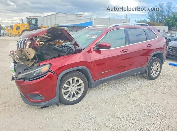 1C4PJLCBXKD160358 2019 JEEP CHEROKEE Burgundy Tył lewy