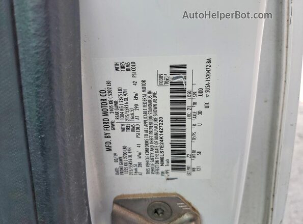 NM0LS7E24K1427220 2019 FORD TRANSIT White Vista interior de 360 grados
